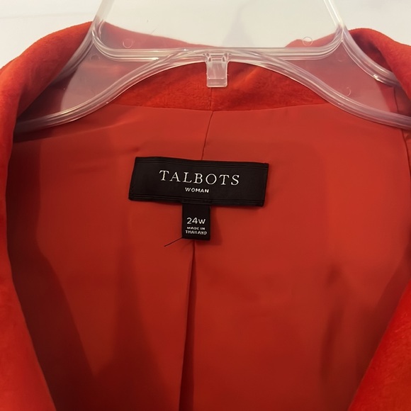 Talbots peplum blazer 24W plus size Red-Orange jacket button work wear  business - Picture 2 of 14
